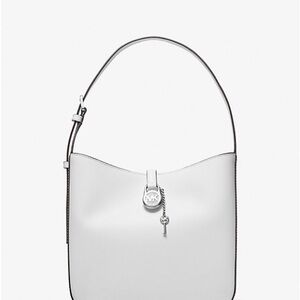 Michael Kors Lyra Small Leather Shoulder Bag in Optic White -NWT Retail$598